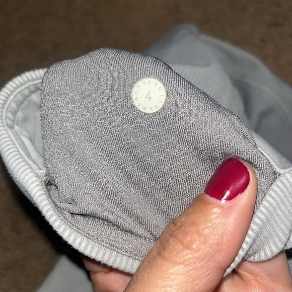 Lululemon Wunder Under Crop 23" Ribbed Washed French Clay Gray 4 - Picture 6 of 6